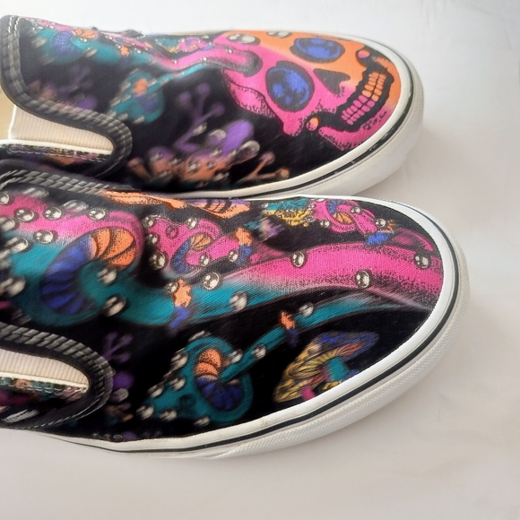 Vans Slip-On Trippy Dip Psychedelic Skull/Frog/Mushroom Men's 11.5 - Picture 10 of 12